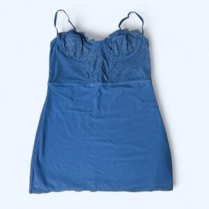 Urban Outfitters Blue Lace corset mini dress